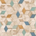 Tapeta HEXAGONE L59301 nowoczesny wzór geometryczny mozaika