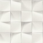 Tapeta MODERN ART 611359 kwadraty płytki efekt 3d biało szara